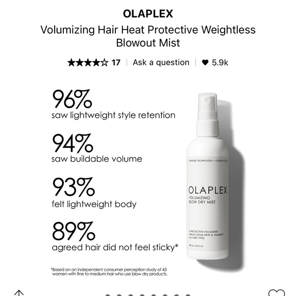 brand new - OLAPLEX volumizing blow dry mist - Picture 4 of 9